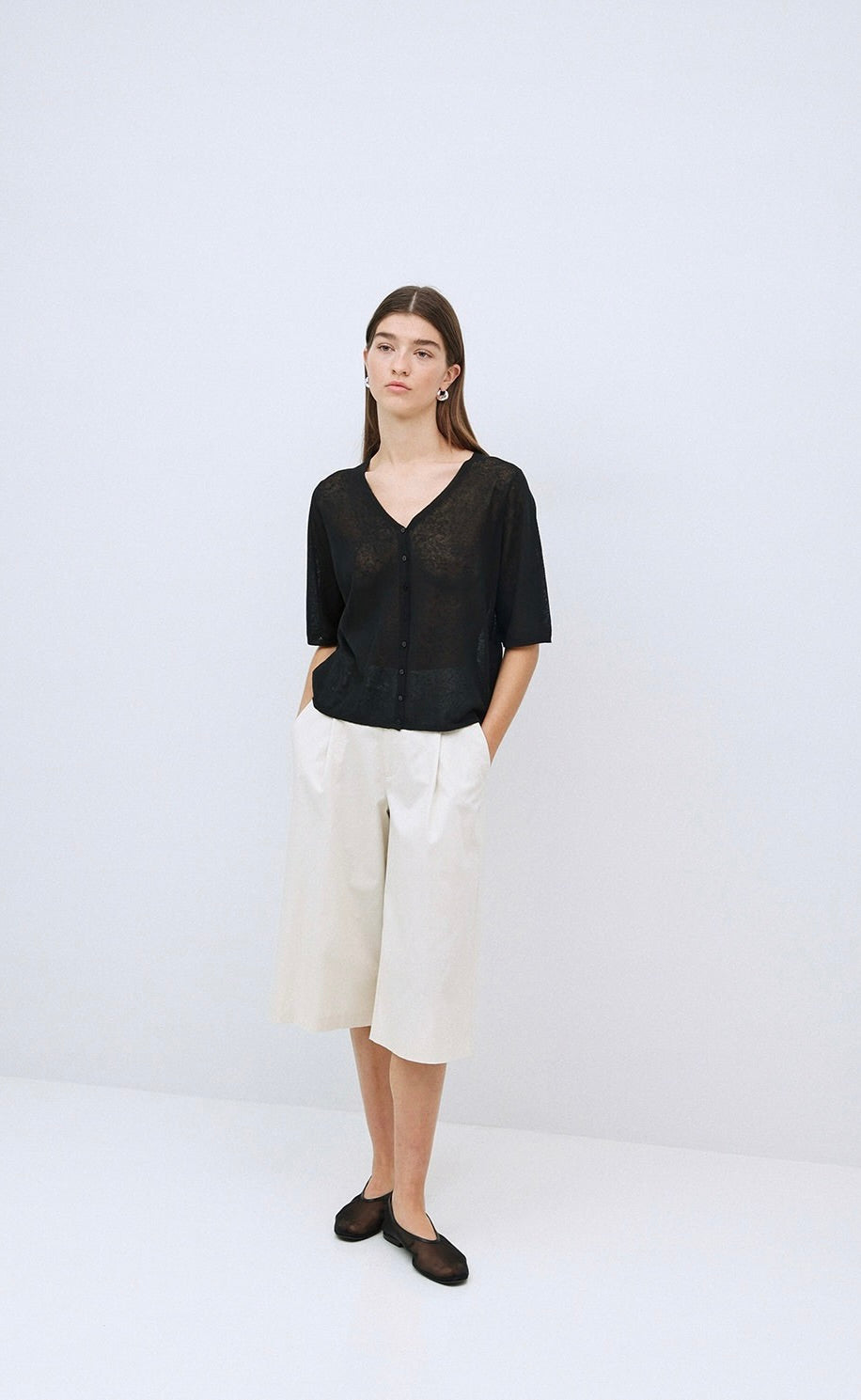 Cardigan Linen Blend Black