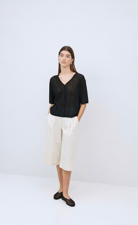 Cardigan Linen Blend Black