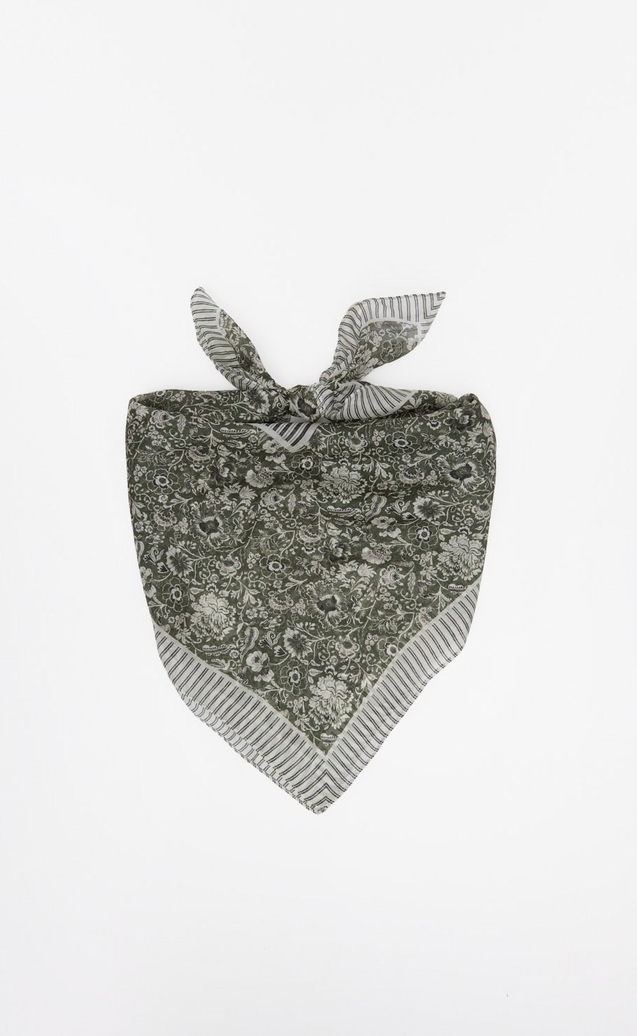Kaki Bandana Seda Floral