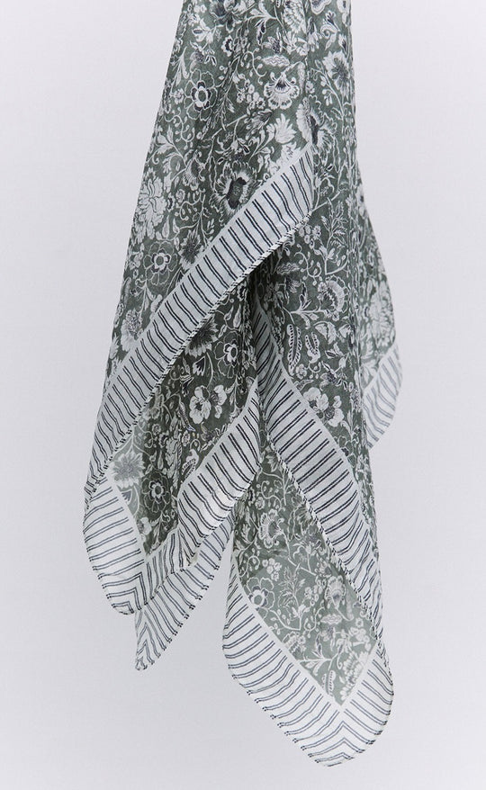 Kaki Bandana Seda Floral