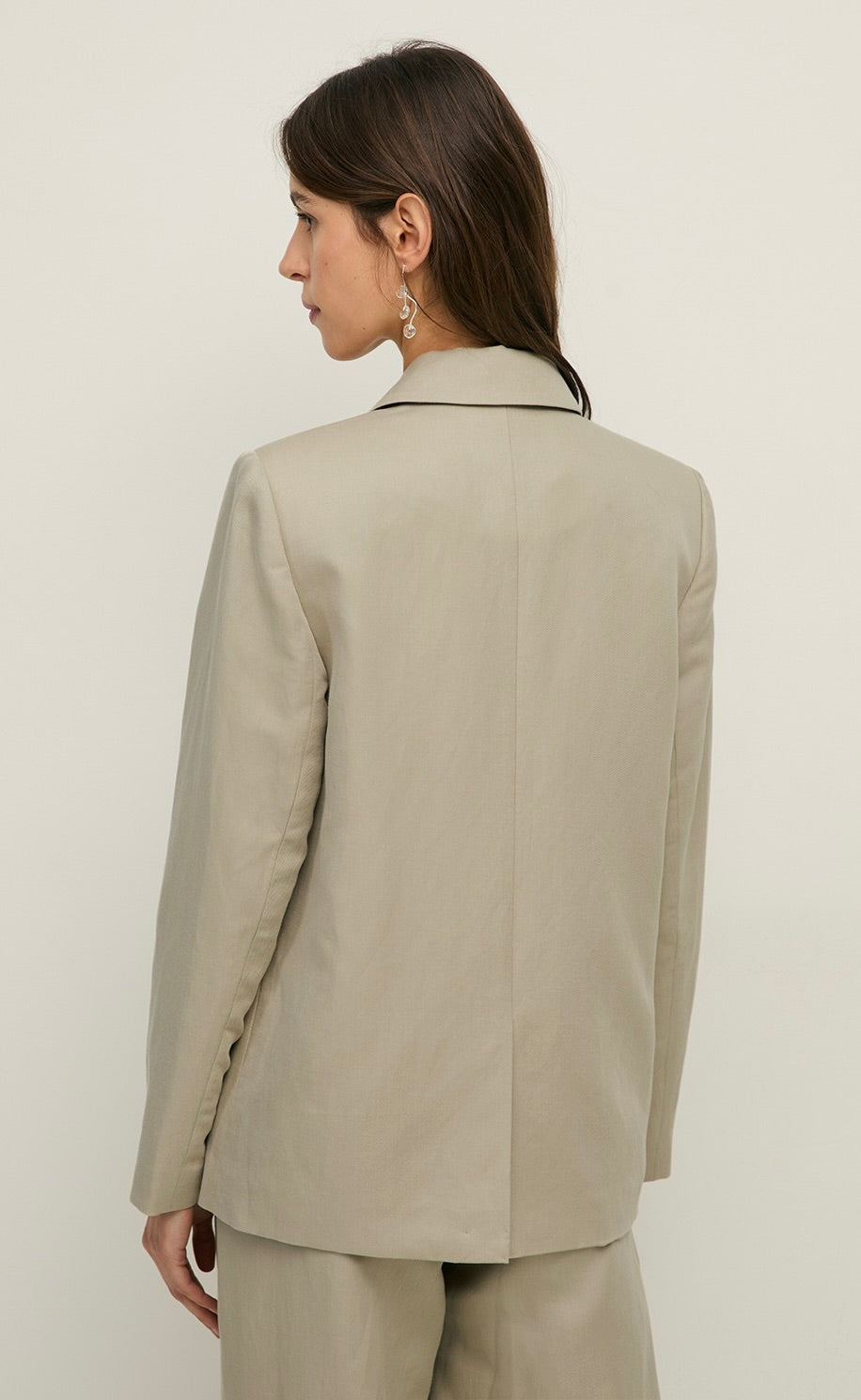 Linen Blend Blazer Ecru