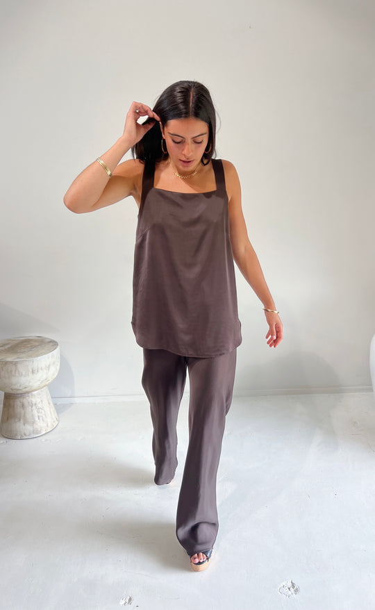Parisienne Pant Earth Satin