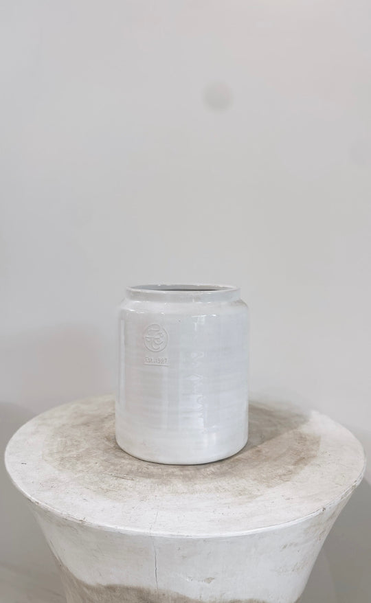 French Rustic White Utensil Holder Large