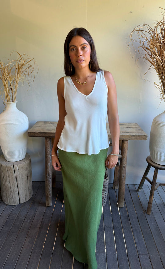 Renee Maxi Skirt Green Hemp