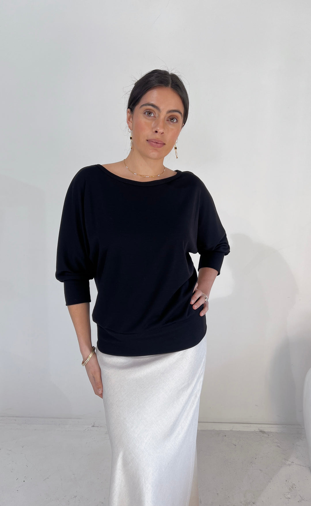 Talitha Top Black Merino