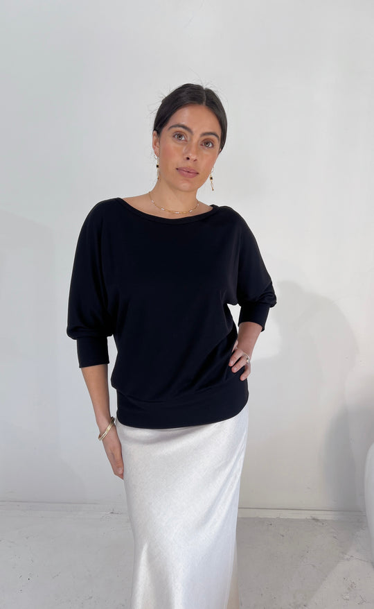 Talitha Top Black Merino