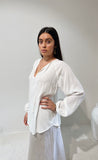 The Empower Blouse Ivory Crepe