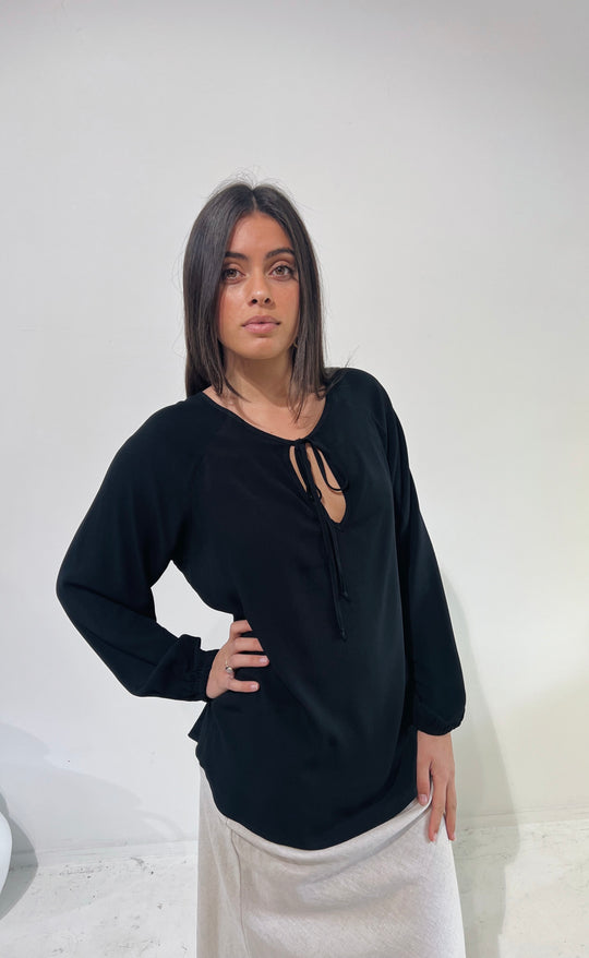 The Empower Blouse Black Crepe