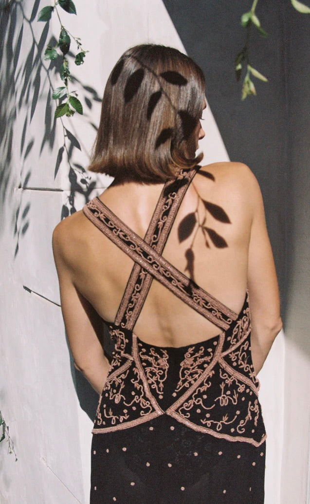 Maja Beaded Maxi Dress Onyx & Oak