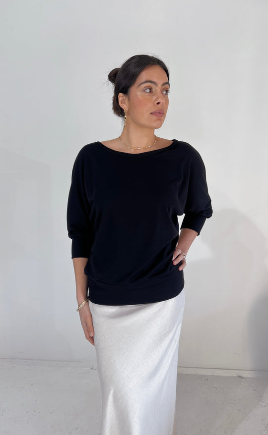 Talitha Top Black Merino