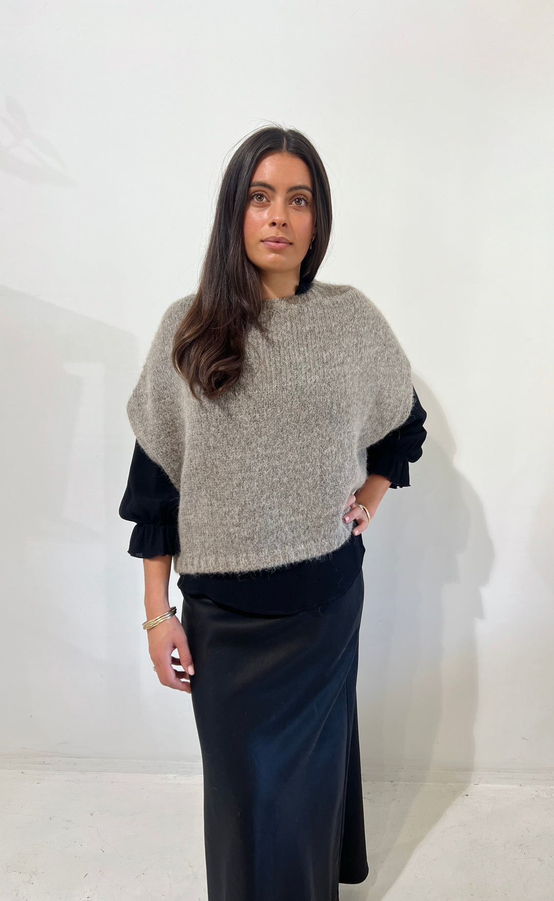 Luxe Alpaca Wool Vest Taupe