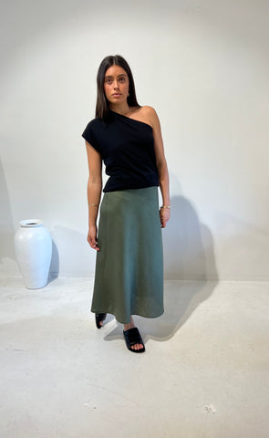 Renee Skirt Sage Linen