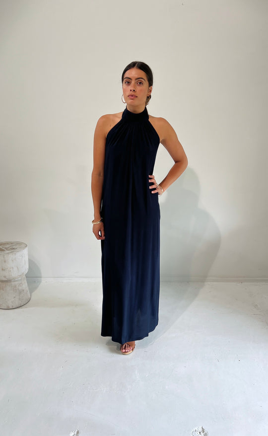 Cannes Dress Maxi Navy