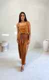 Temple Skirt Silk Rust
