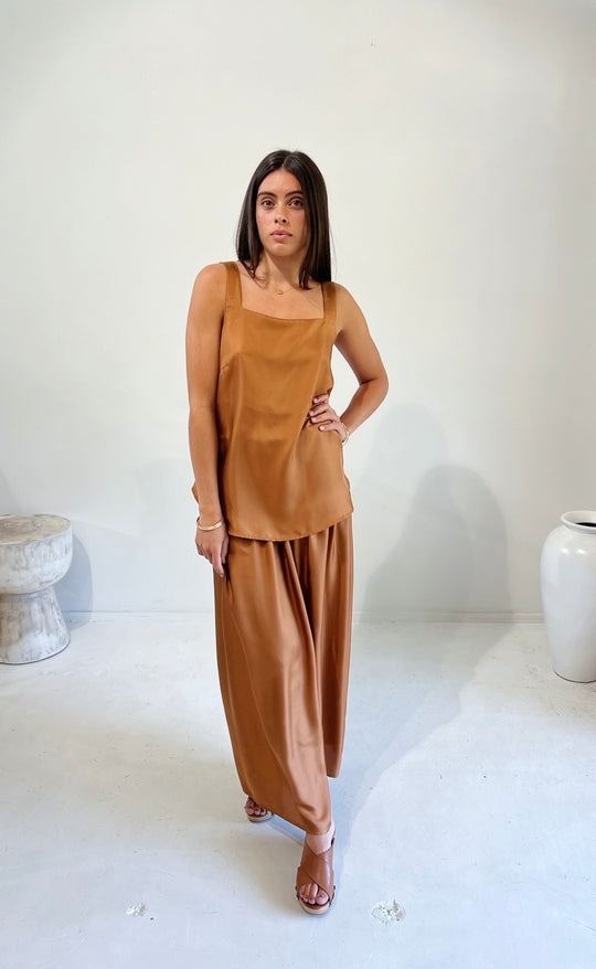 Temple Skirt Silk Rust