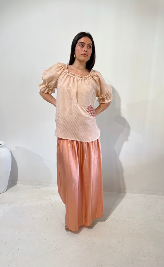 The Contessa Blouse Silk Blend Blush Fleck