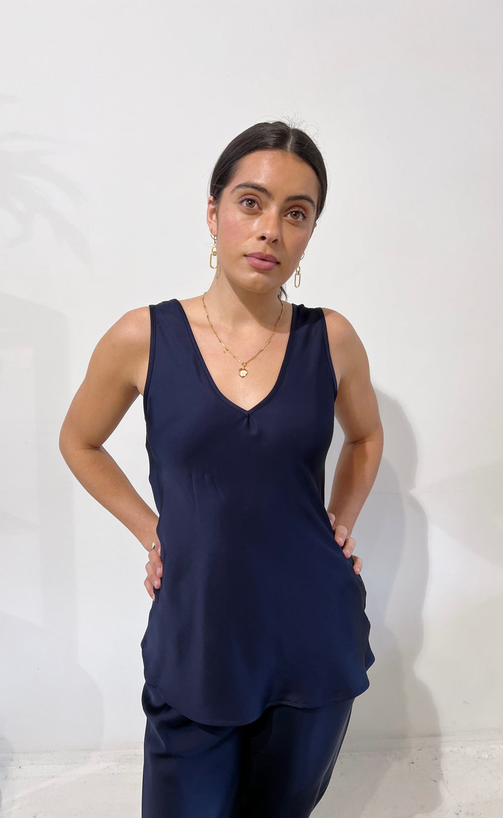 Vera Top Navy Satin