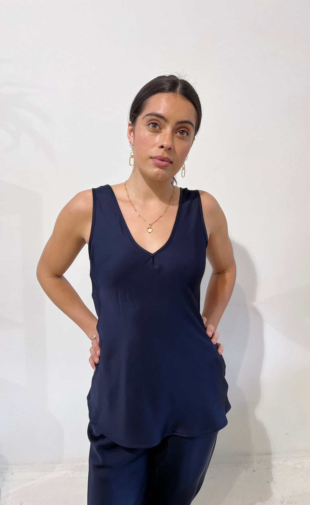 Vera Top Navy Satin