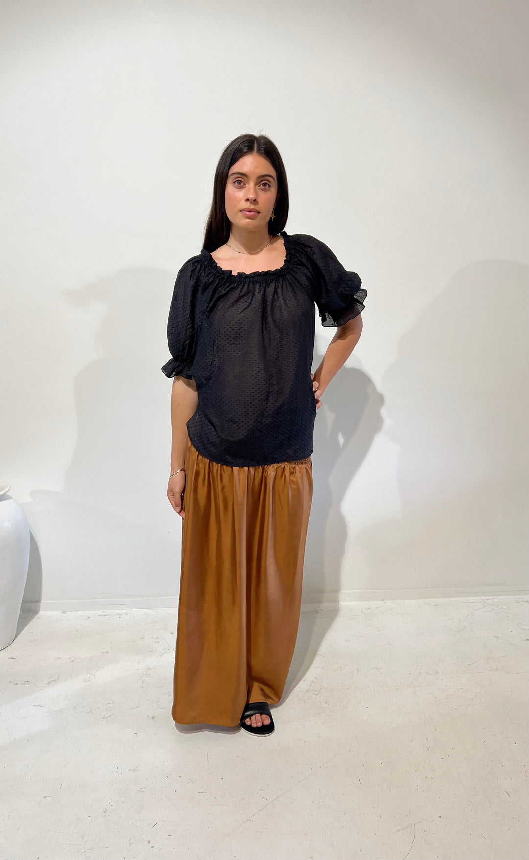 Temple Skirt Silk Rust