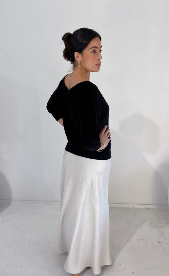 Renee Maxi Skirt Sand Linen Twill