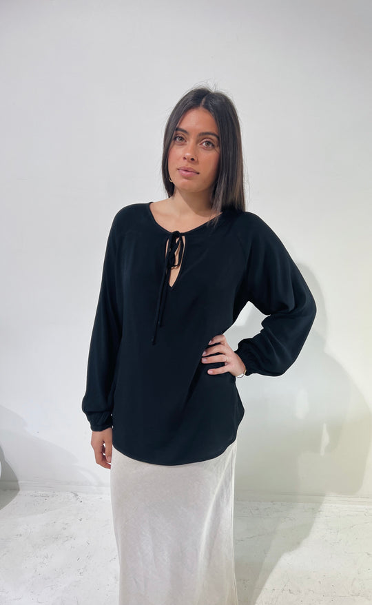 The Empower Blouse Black Crepe