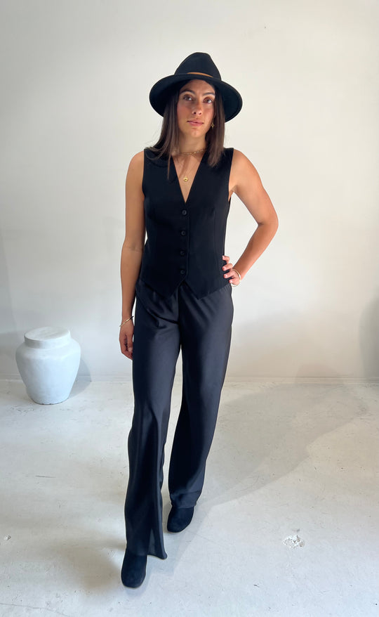 Parisienne Pant Black Silk