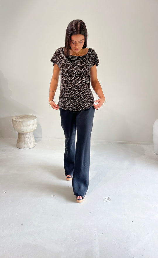 Parisienne Pant Black Linen
