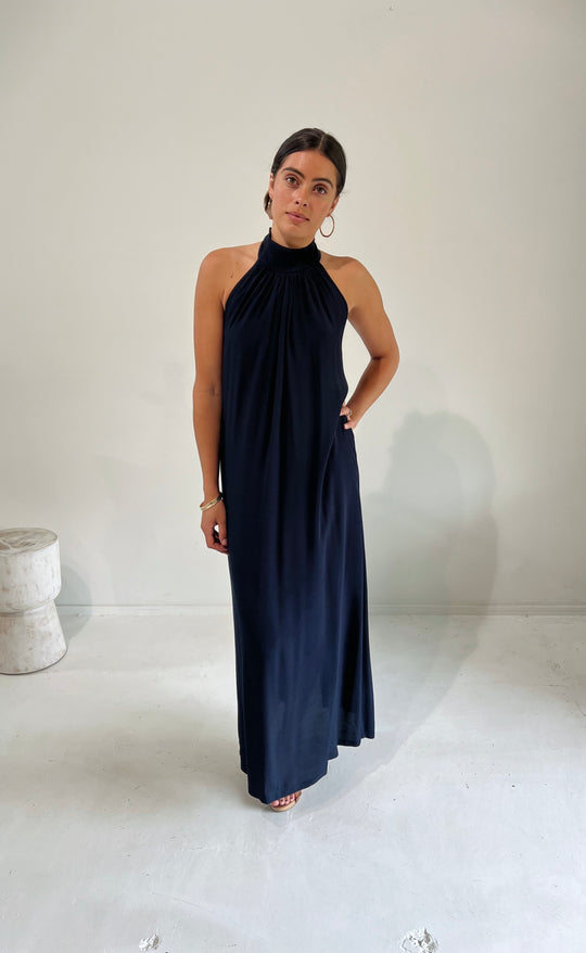 Cannes Dress Maxi Navy