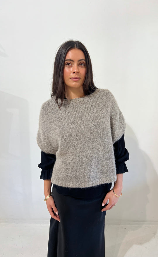 Luxe Alpaca Wool Vest Taupe