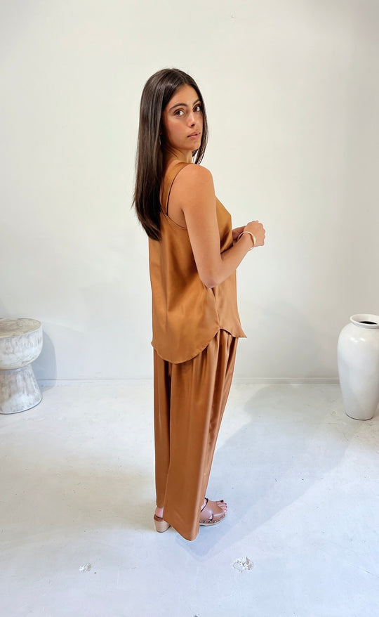 Temple Skirt Silk Rust