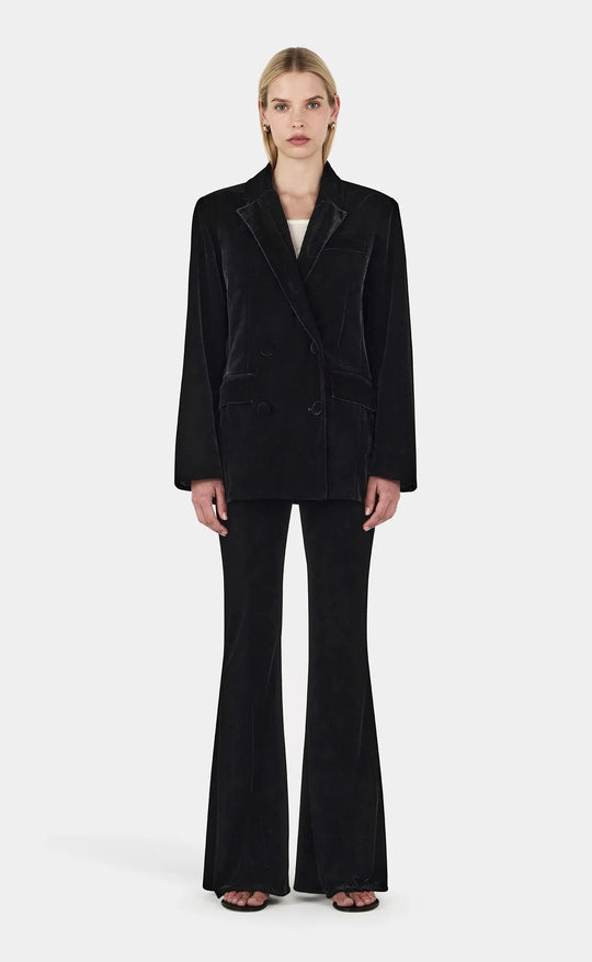 Alistair Velvet Blazer Black