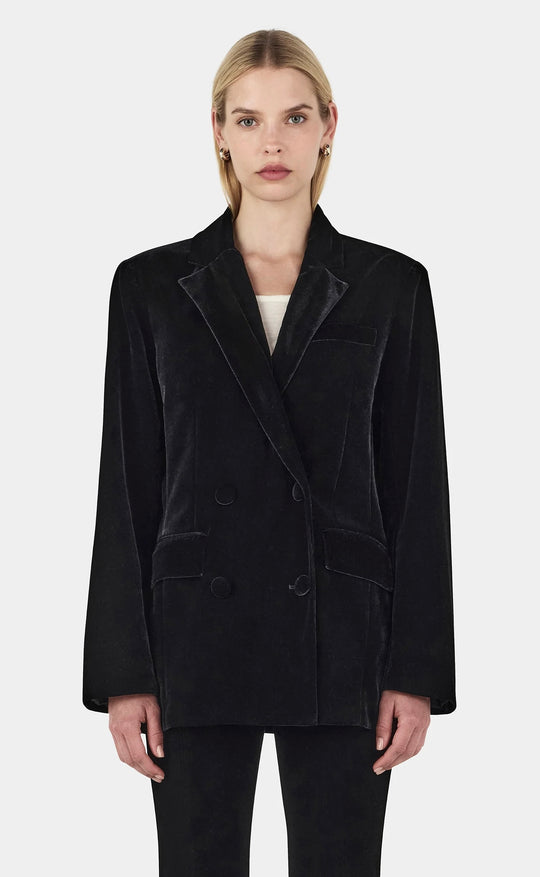 Alistair Velvet Blazer Black