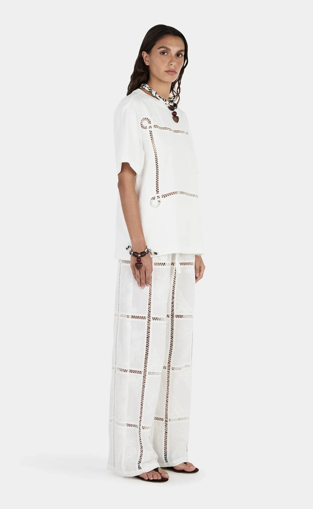 Esther Pant Embroidered Crochet