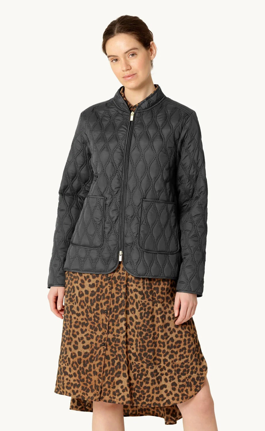 Short Quilt Jacket Black