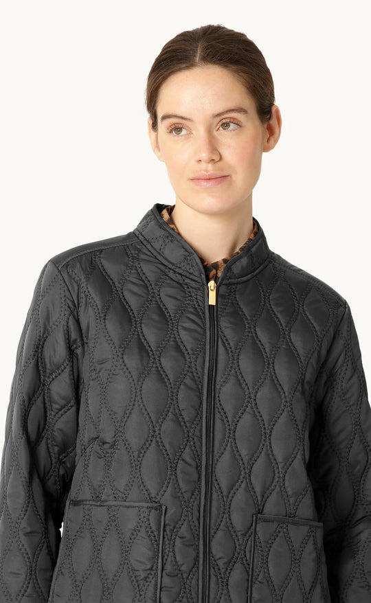Short Quilt Jacket Black