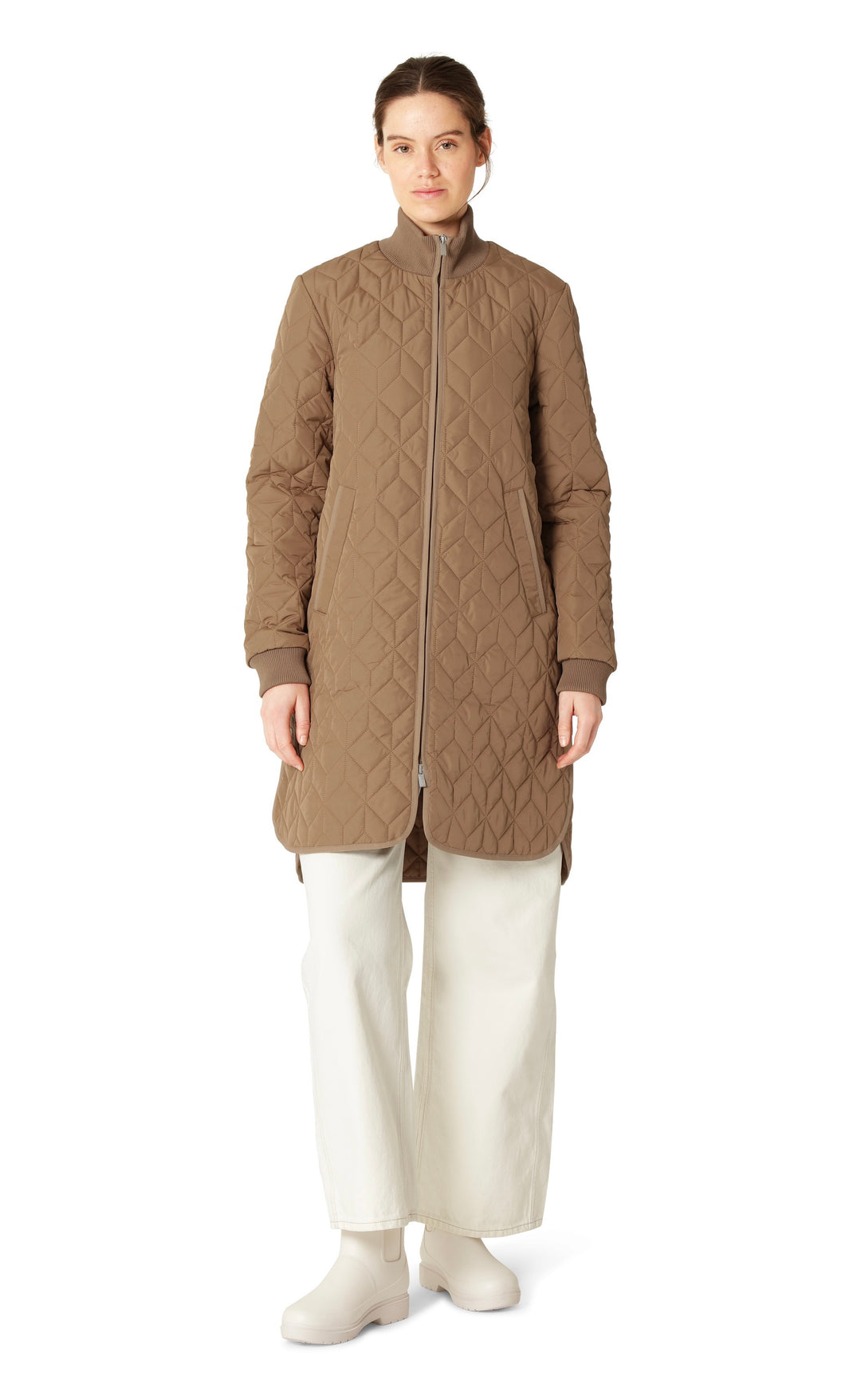 Long Quilt Coat Mocca