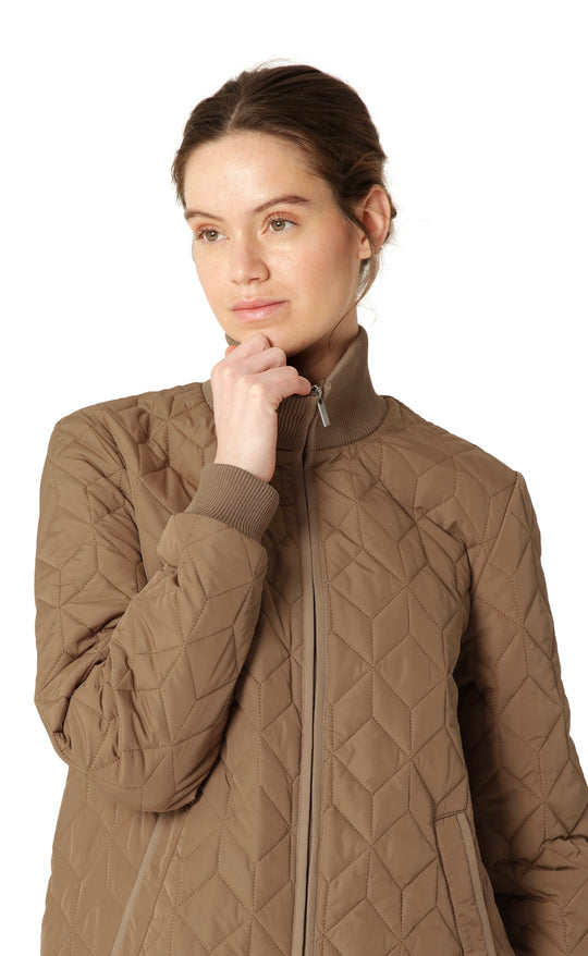Long Quilt Coat Mocca