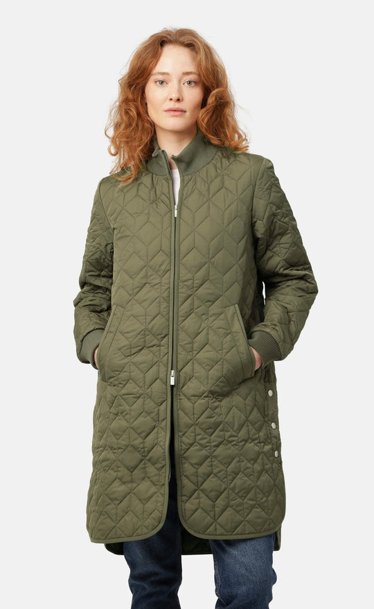 Long Quilt Coat Army