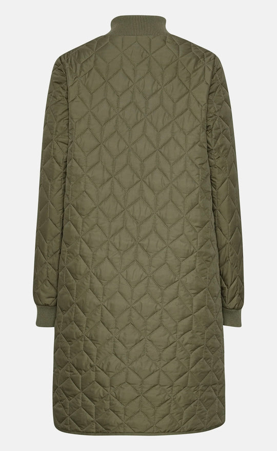 Long Quilt Coat Army
