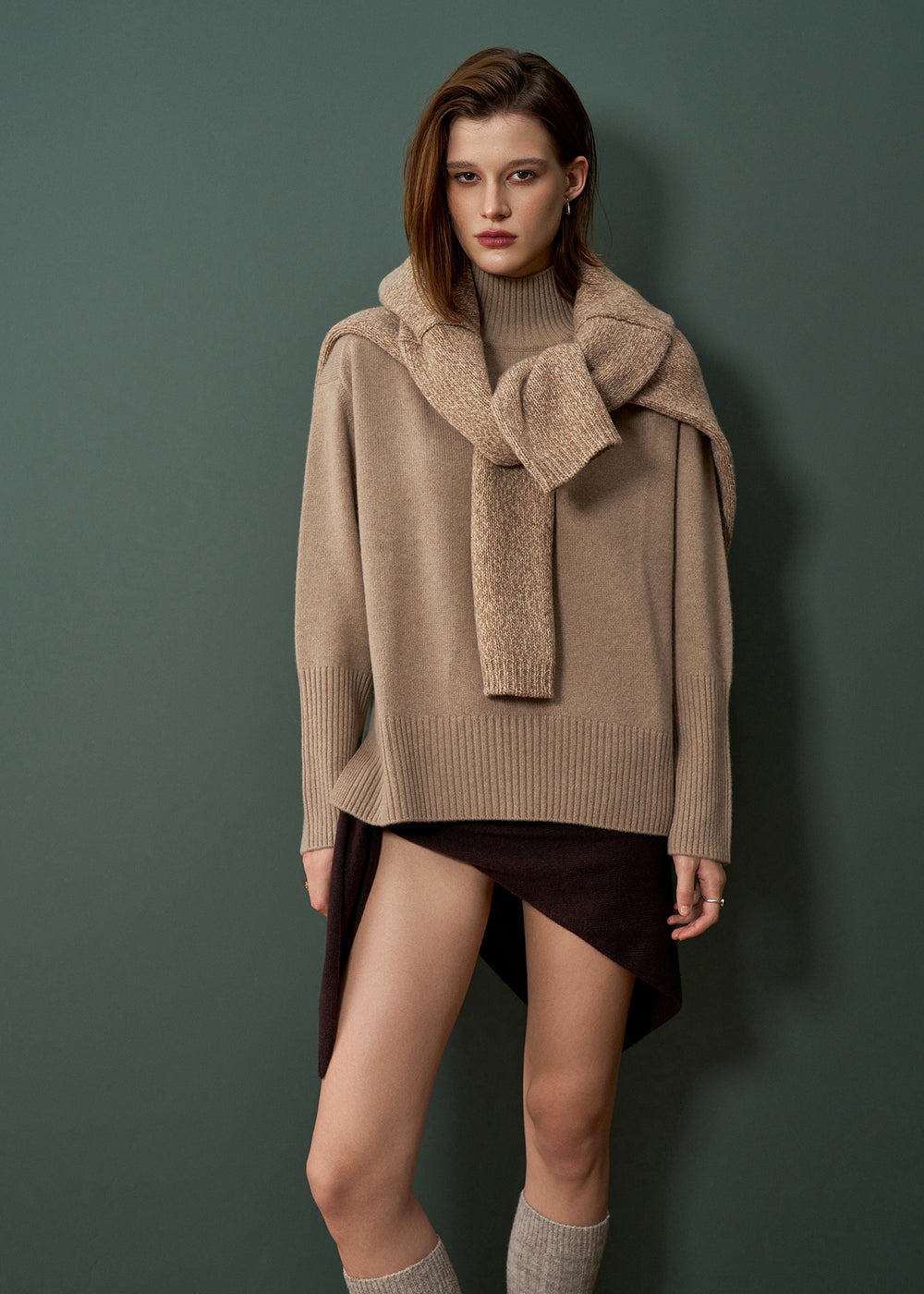 Tiber Chunky Hi-Lo Hem Polo Argan