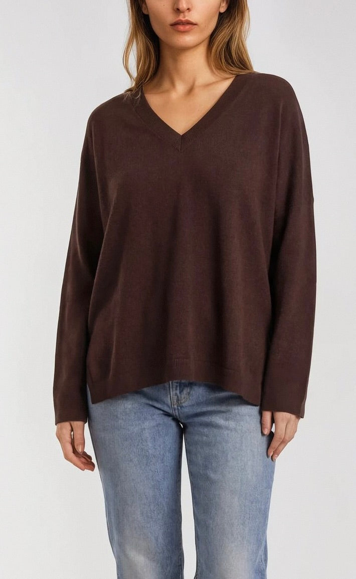 Always V Neck Dark Chocolate