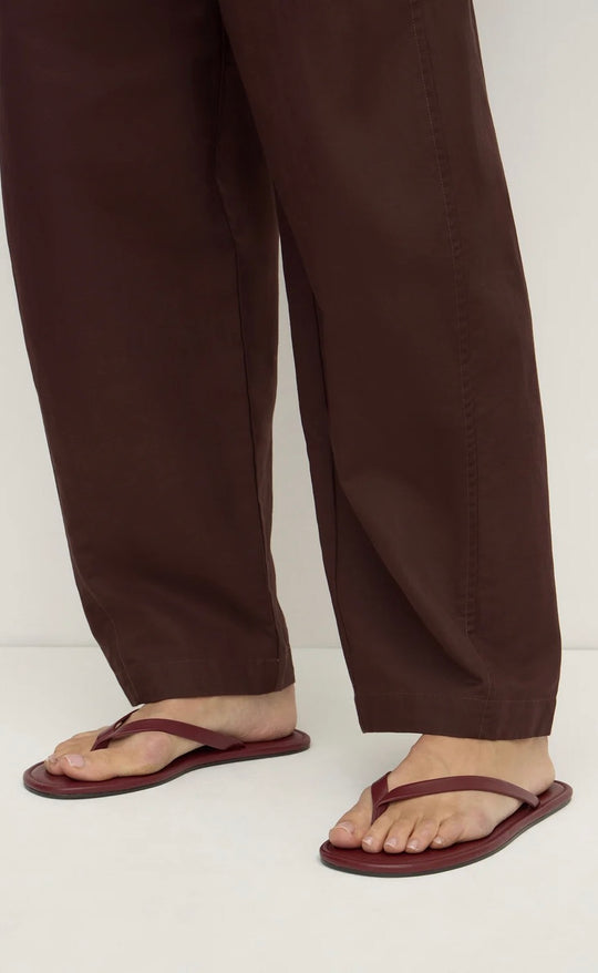 Alina Leather Thong Raisin