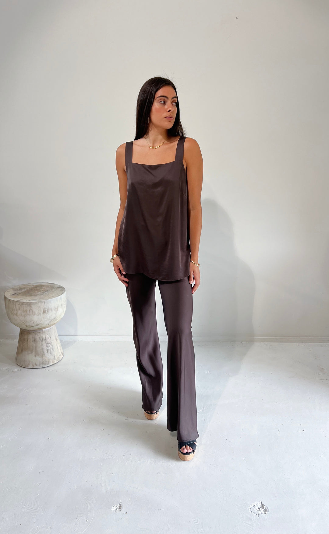 Hana Top Earth Satin