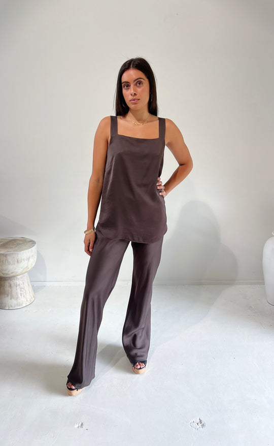 Parisienne Pant Earth Satin