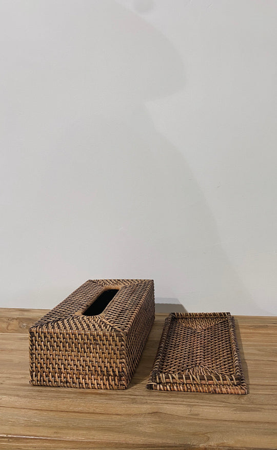 Natural Rattan Tissue Box - Rectangle