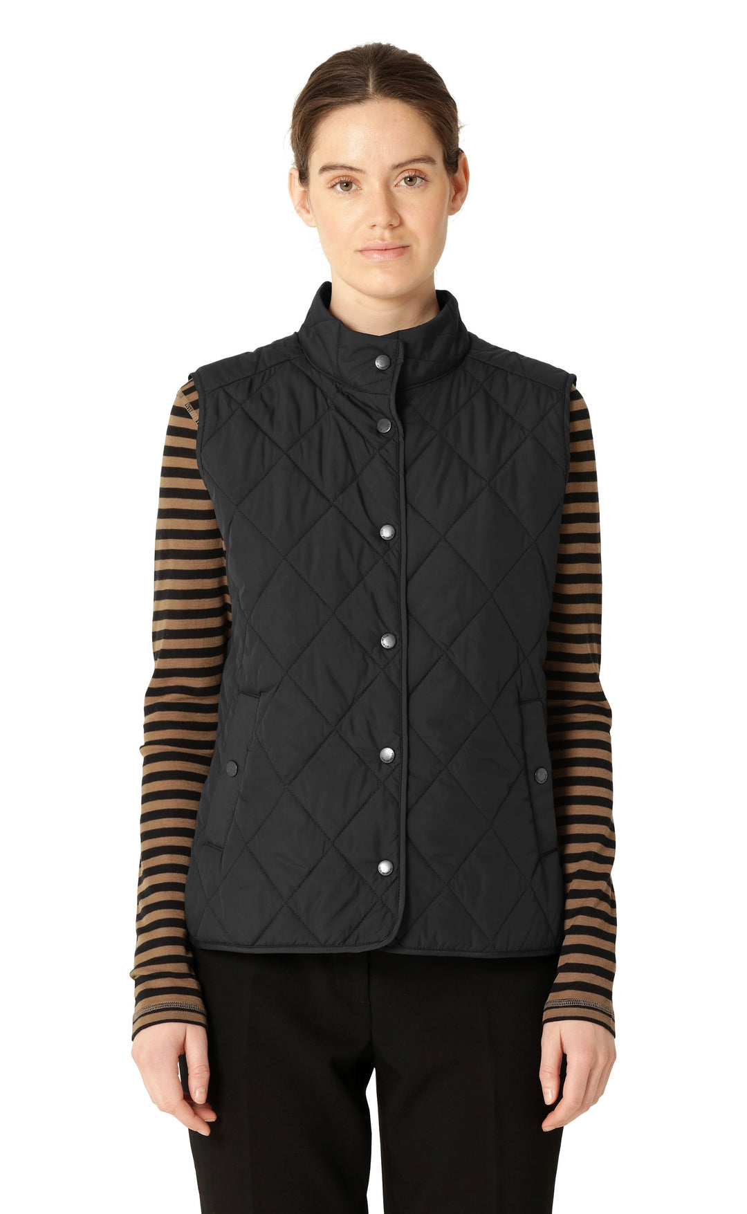 Quilted Short Vest Black