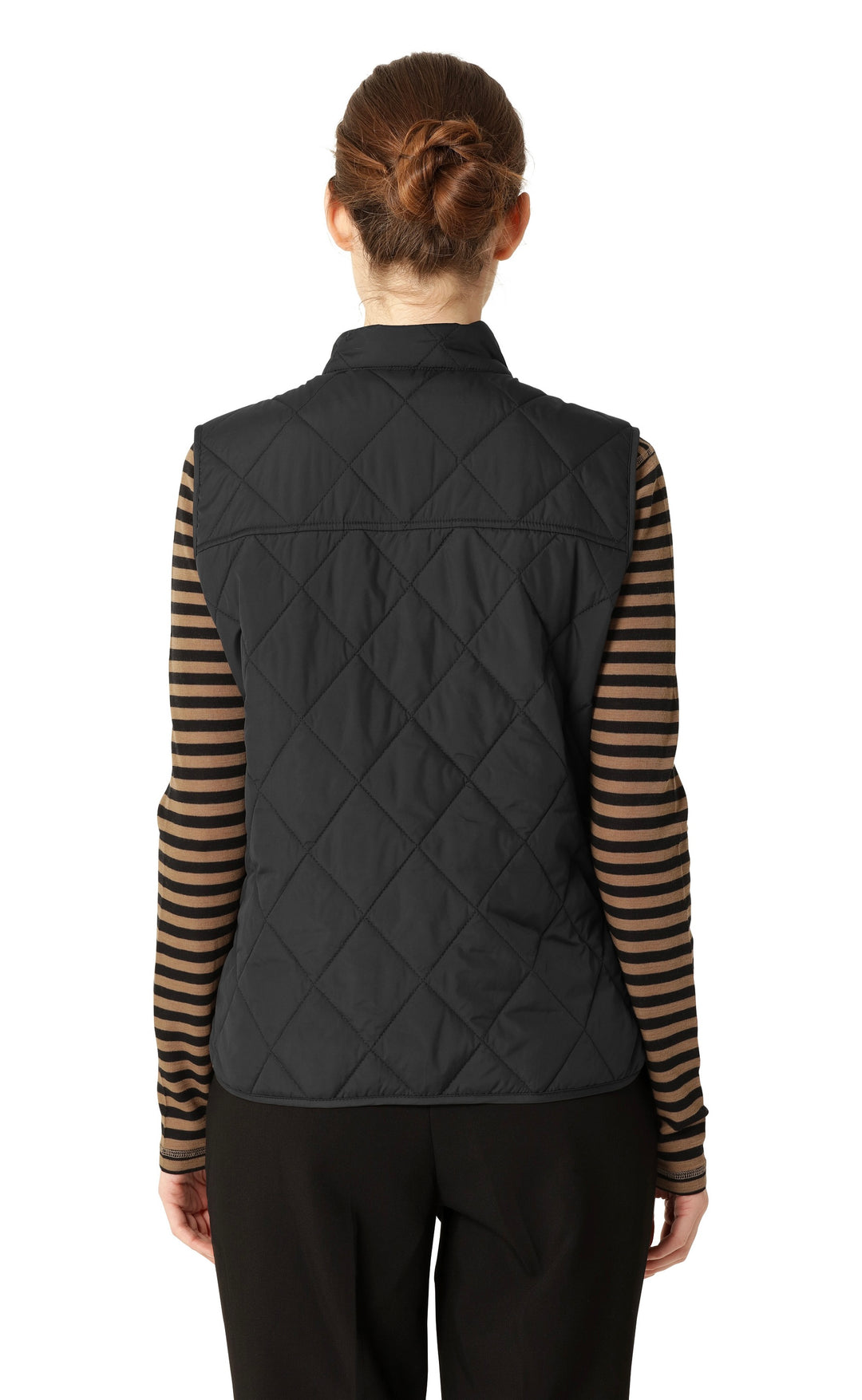 Quilted Short Vest Black