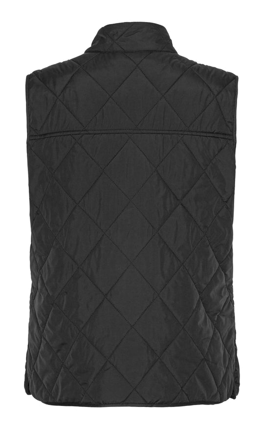 Quilted Short Vest Black