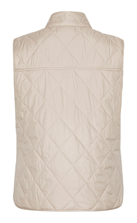Quilted Short Vest Light Camel