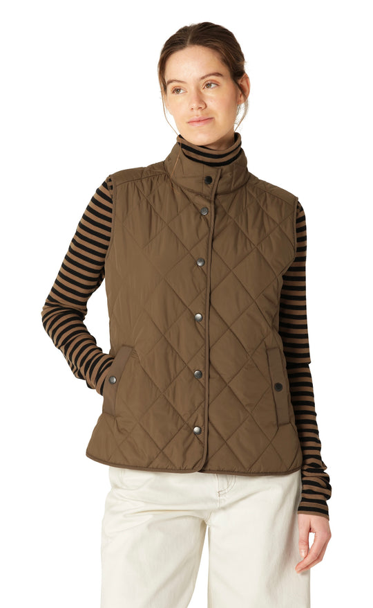 Quilted Short Vest Nut